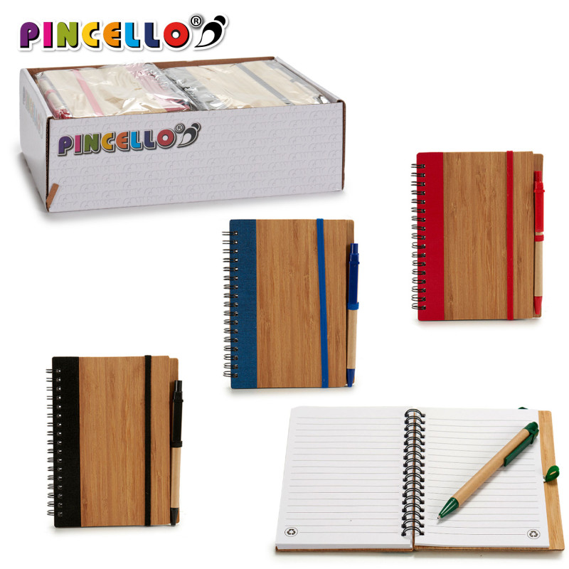 LIBRETA BAMBU GOMA LISA Y BOLI 16X12CM S