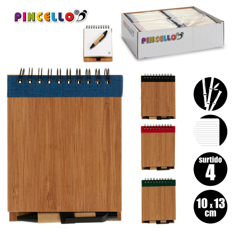 NOTEBOOK BAMBOO COVER PLAIN PEN 10X13 M4