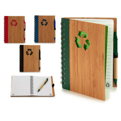 TACCUINO BAMBU RICICL E PENNA BLU AS4 GR