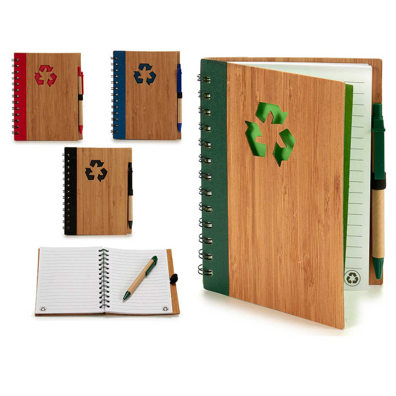 LIBRETA BAMBU RECICL Y BOLI 18X14CM S4
