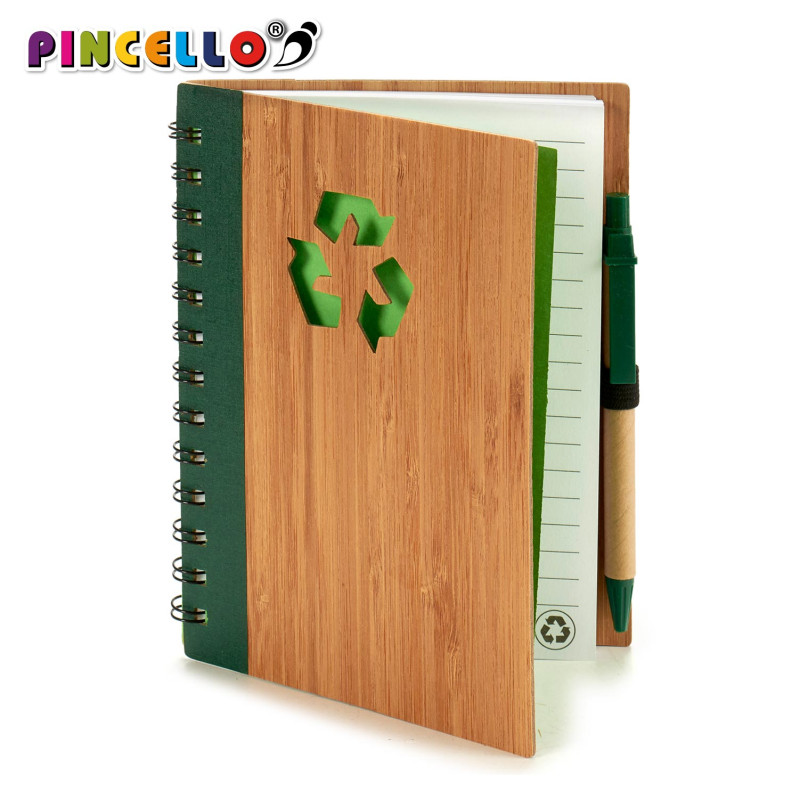 TACCUINO BAMBU RICICL E PENNA BLU AS4 GR