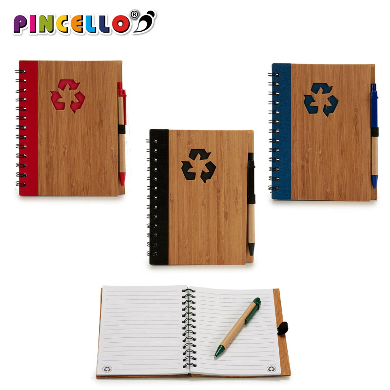 TACCUINO BAMBU RICICL E PENNA BLU AS4 GR