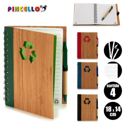 TACCUINO BAMBU RICICL E PENNA BLU AS4 GR