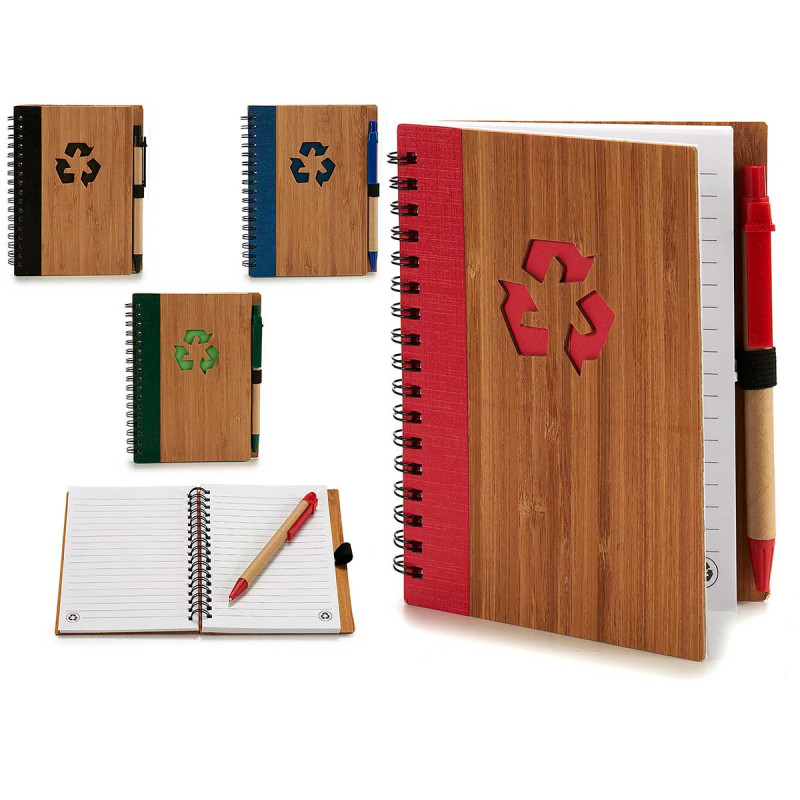 LIBRETA BAMBU RECICL Y BOLI 16X12CM S4
