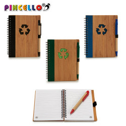 TACCUINO BAMBU RICICL E PENNA BLU AS4 ME