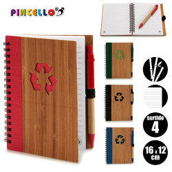 TACCUINO BAMBU RICICL E PENNA BLU AS4 ME