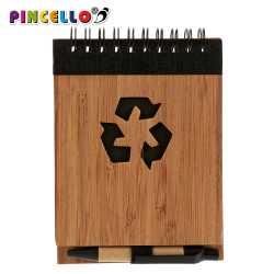TACCUINO BAMBU RICICL E PENNA BLU AS4