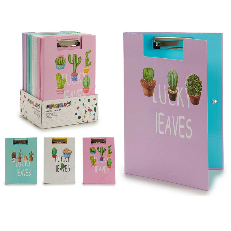 CARPETA CON PINZA Y GOMA A4 CACTUS SURT4