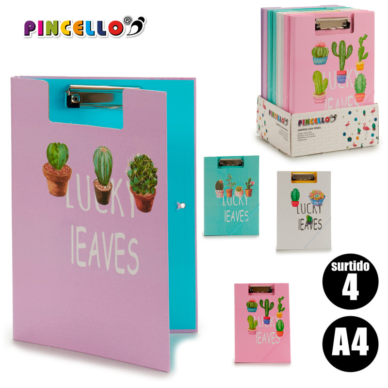 CAPA COM MOLA E ELASTICO A4 CACTO SORT 4