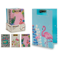 FOLDER WITH CLIP AND RUBBER FLAMINGOS M4