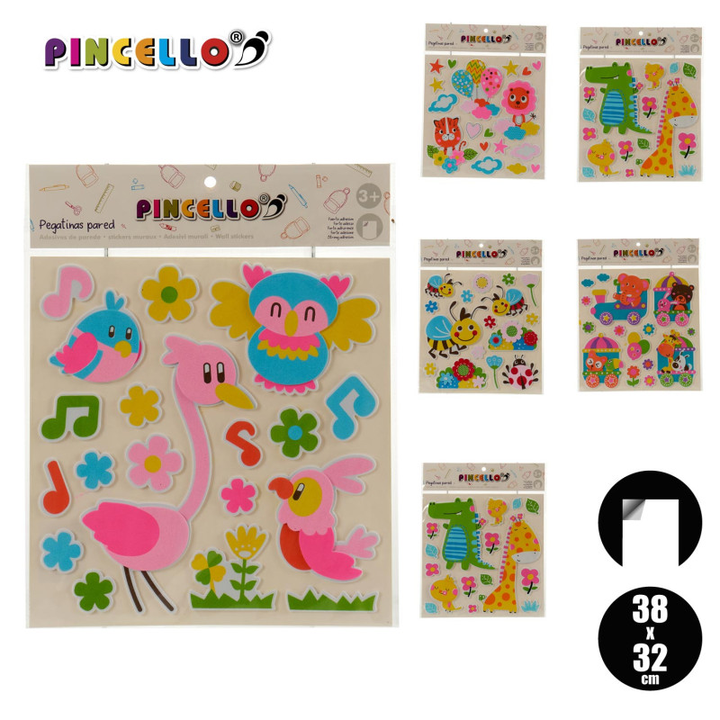 PEGATINAS PARED 38X32CM VARIADAS SURT 6