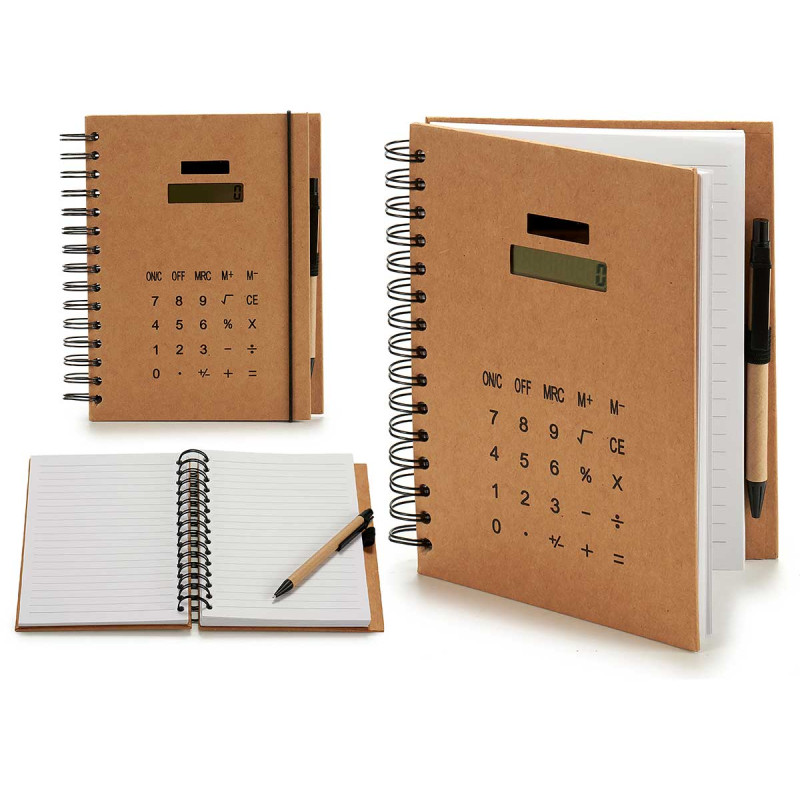 TACCUINO CALCOLATRICE CARTONE CON PENNA
