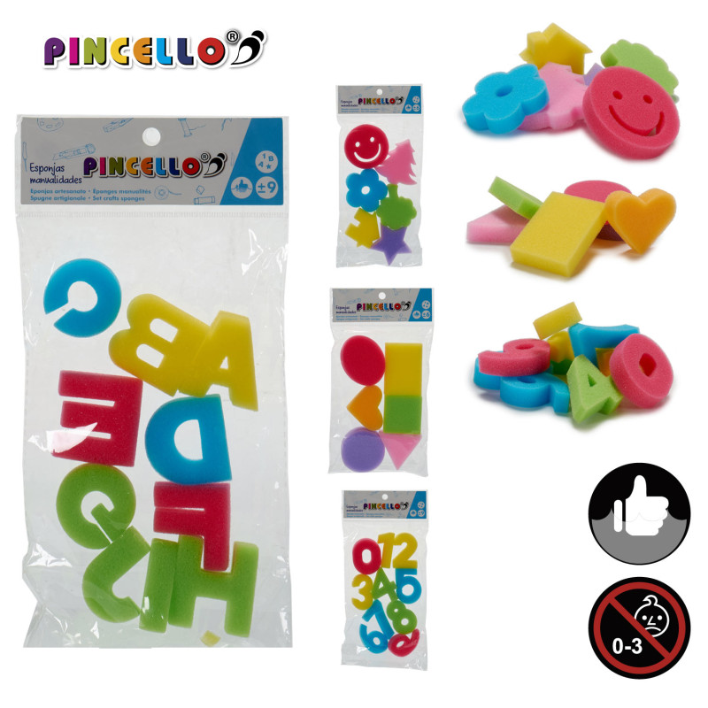 CONJ ESPONJAS MANUALIDADES SORT 4