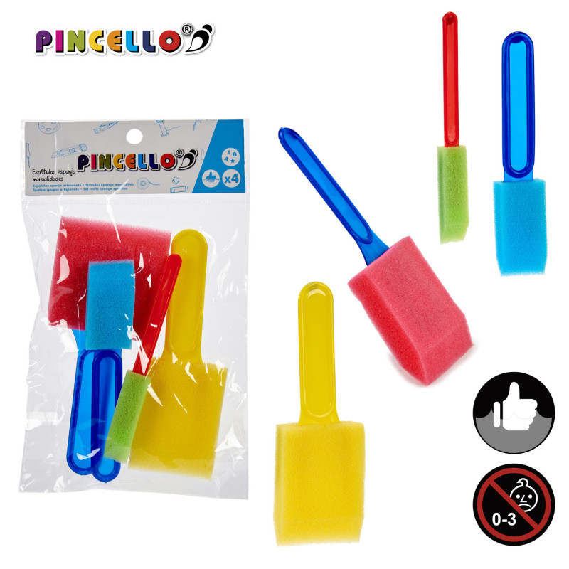SET 4 PENNELLI SPUGNA MANUALITA