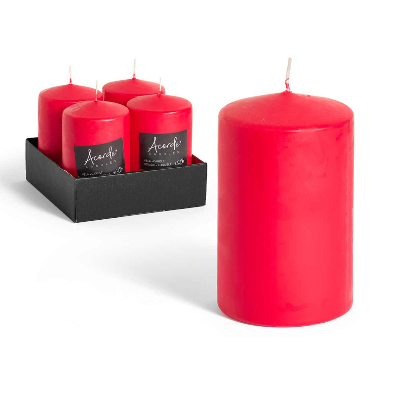 WIDE RED WAD CANDLE 15CM