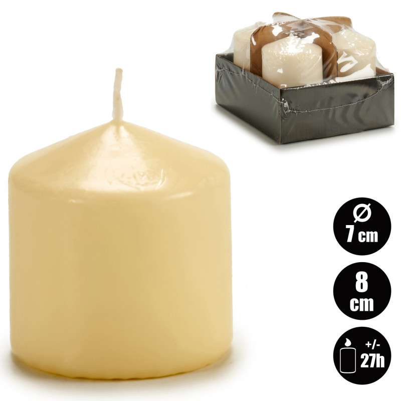 BOUGIE BLOC CREME 8CM