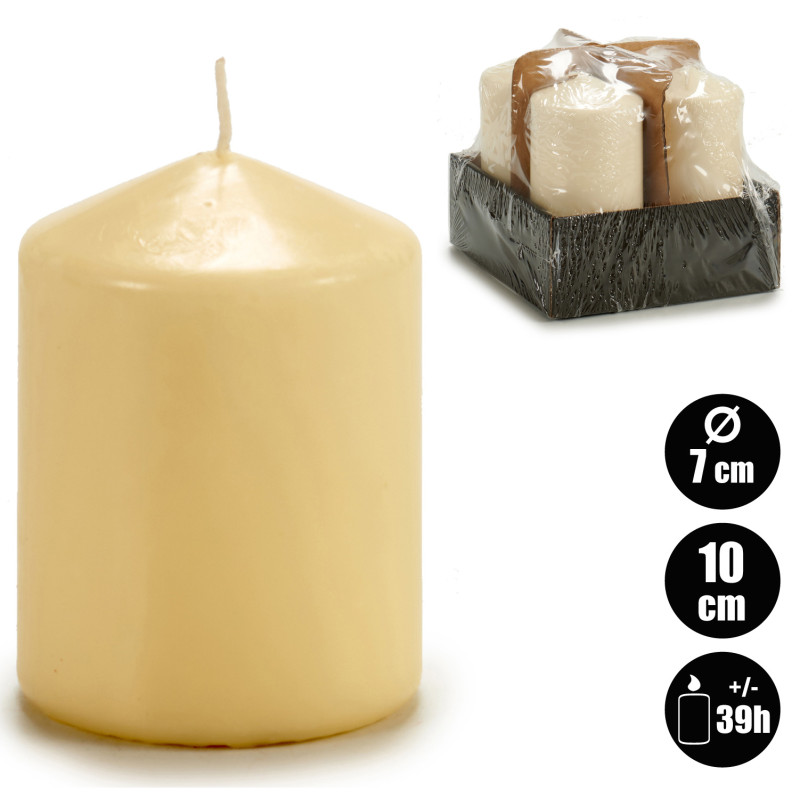 CREAM WAD CANDLE 10CM