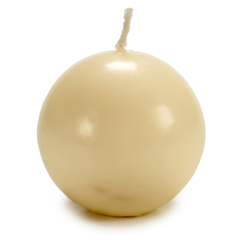BOUGIE BOULE CREME DIAM 7,5CM