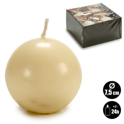 CREAM BALL CANDLE DIAM 7,5CM