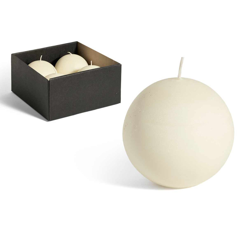 VELA BOLA CREME DIAM 10CM