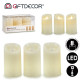 SET 3 VELAS LED LLAMA OSCILANTE CREMA