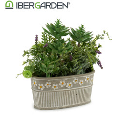 POT DE FLEURS PIERRE OVALE PLANTES ASSOR