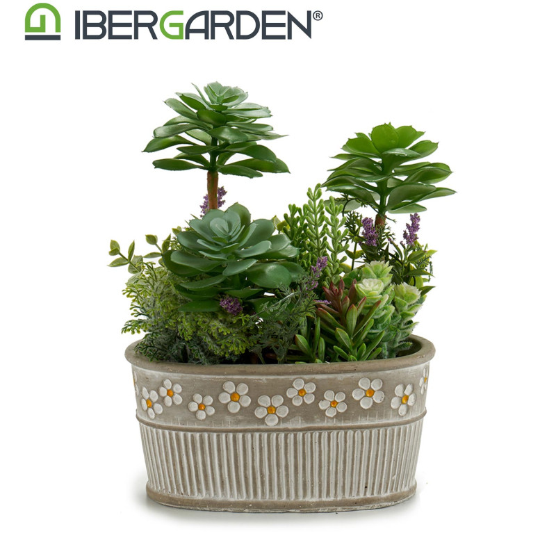 POT DE FLEURS PIERRE OVALE PLANTES ASSOR