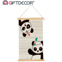 TABLEAU PARCHEMIN PANDA ASSORT2 33X54CM