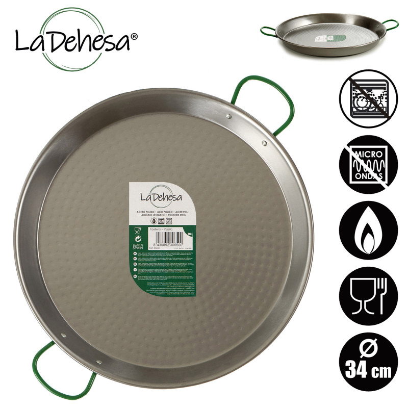 POELE A PAELLA POLIE 34 CM 6 RATIONS
