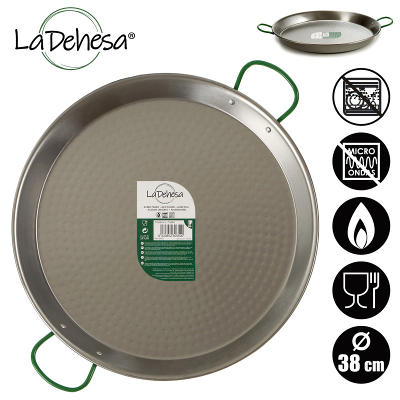 POELE A PAELLA POLIE 38 CM 8 RATIONS