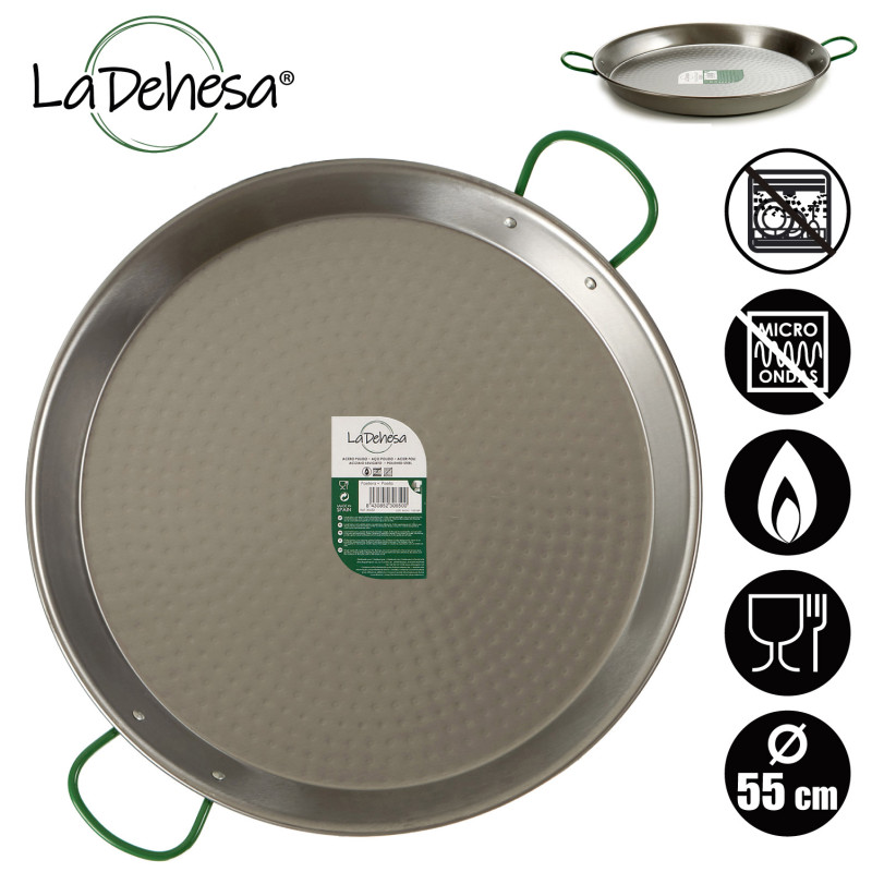 POELE A PAELLA POLIE 55 CM 16 RATIONS