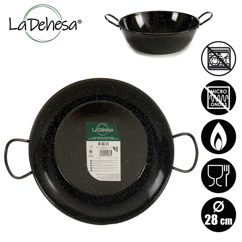 DEEP ENAMELED FRYING PAN 28 CM
