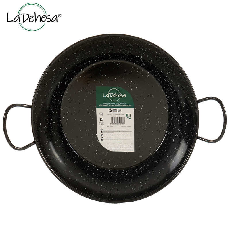 POELE PROFONDE EMAILLE AVEC ANSES 32 CM