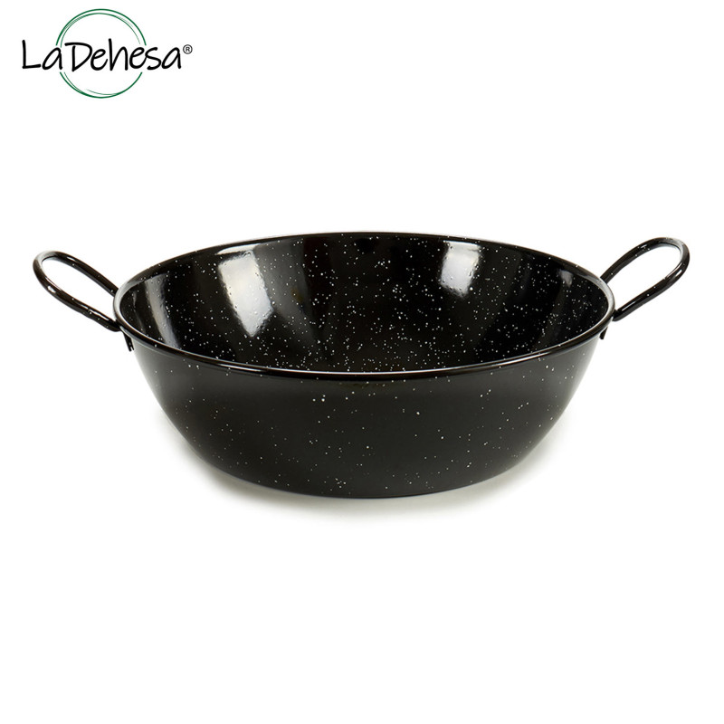 POELE PROFONDE EMAILLE AVEC ANSES 32 CM