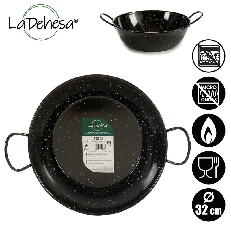 DEEP ENAMELED FRYING PAN 32 CM
