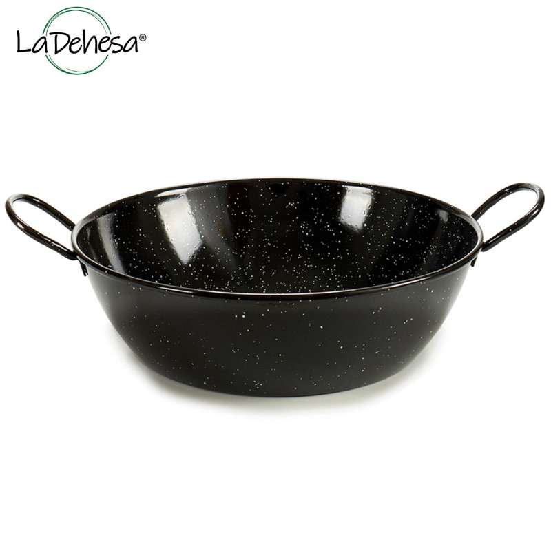 POELE PROFONDE EMAILLE AVEC ANSES 36 CM