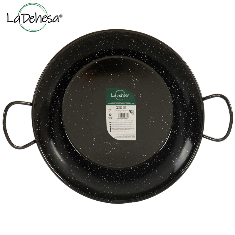 POELE PROFONDE EMAILLE AVEC ANSES 40 CM