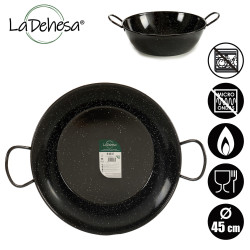 PADELLA FONDA SMALTATA CON MANICI 45 CM