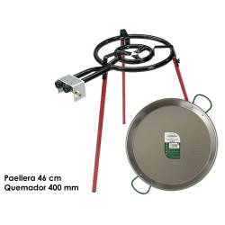 SET POELE A PAELLA POLIE 46CM BRULEUR 40