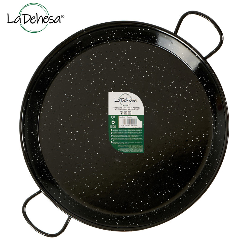 SET POELE A PAELLA EMAILLE 46CM BRULEUR