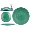 32CM MINT GREEN GLASS PLATE 