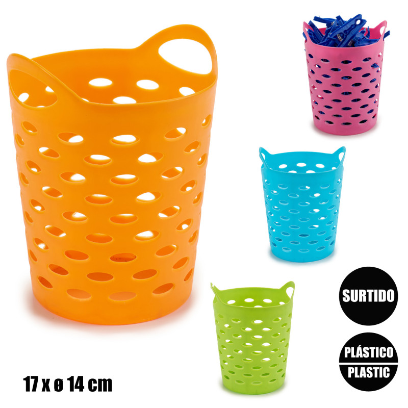 CESTA PLASTICO REDONDA MULTIUSOS SURT 4
