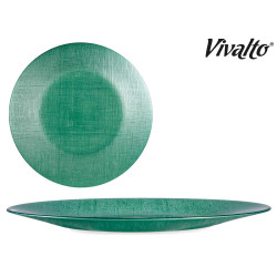 PLATO VIDRIO 32CM VERDE MENTA