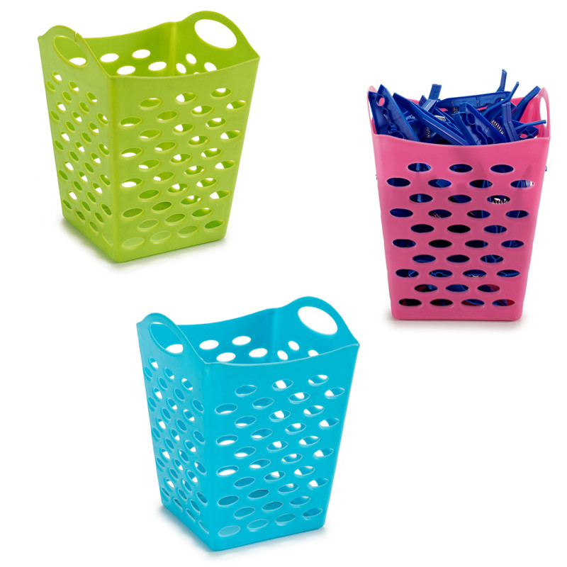 SQUARE PLASTIC MULTIPURPOSE BASKET MIX 4