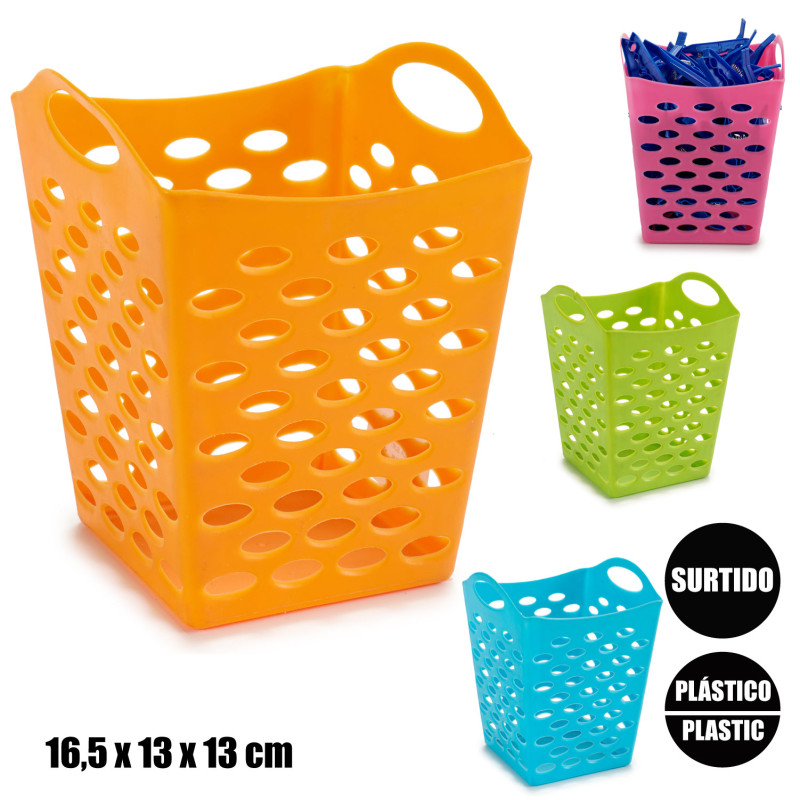SQUARE PLASTIC MULTIPURPOSE BASKET MIX 4