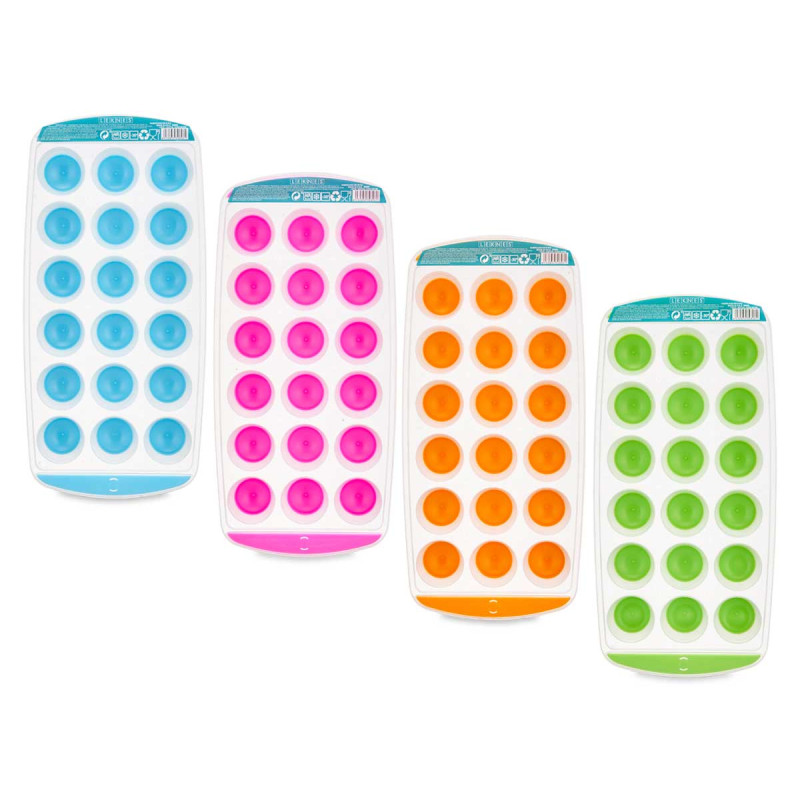 PLASTIC ICE TRAY CUBE ROUND MIX