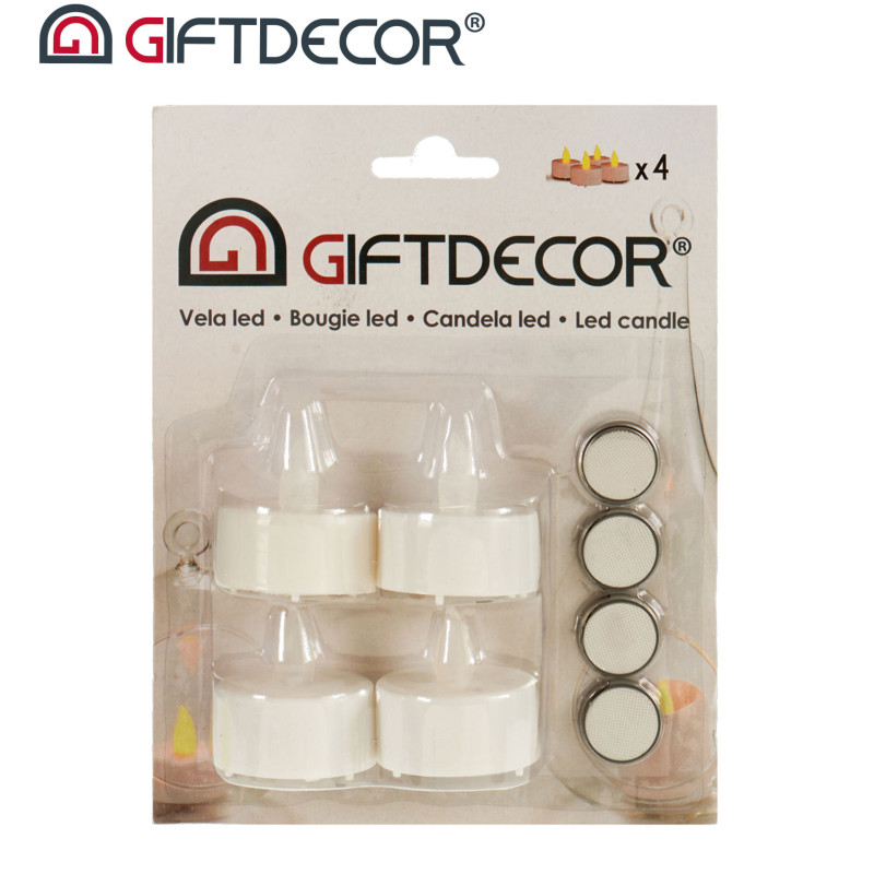SET 4 VELAS TEALIGHT LED
