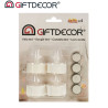 SET 4 TEALIGHT LED C/ PILE BIANCO