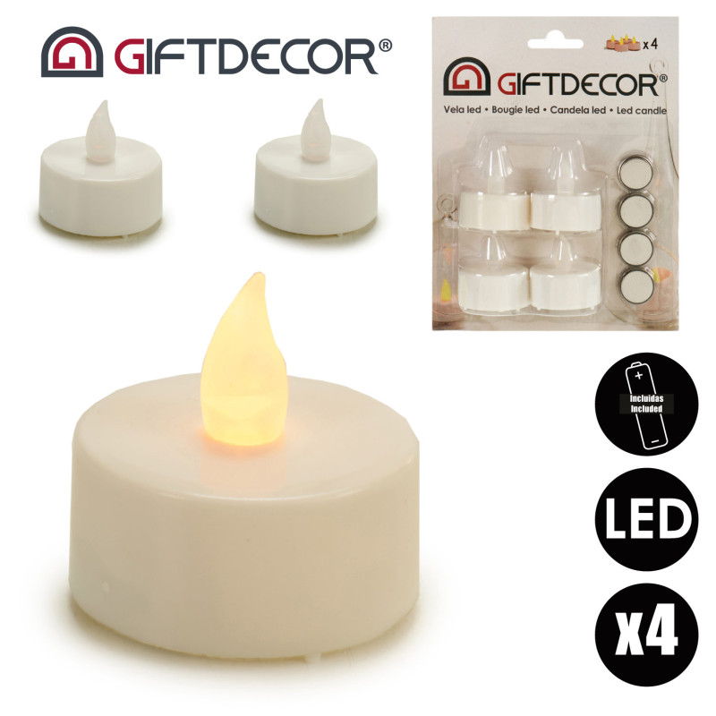 SET 4 VELAS TEALIGHT LED