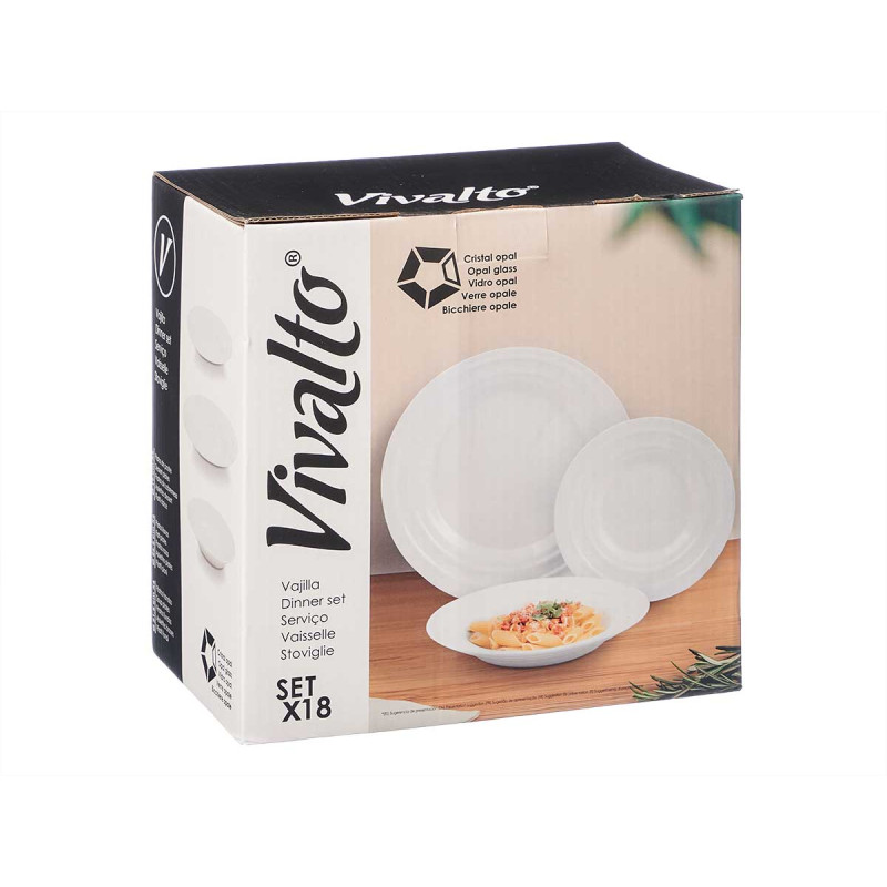 SET VAJILLA ONDAS OPAL 18PZS